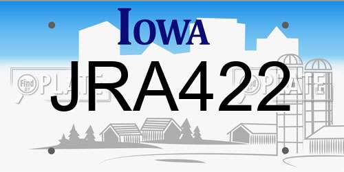 JRA422 Iowa License Plate