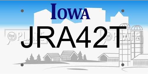 JRA42T Iowa License Plate
