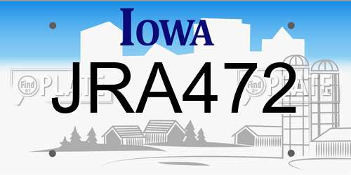 JRA472 Iowa License Plate