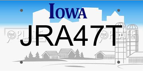JRA47T Iowa License Plate