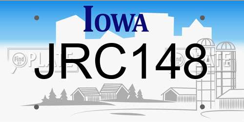 JRC148 Iowa License Plate