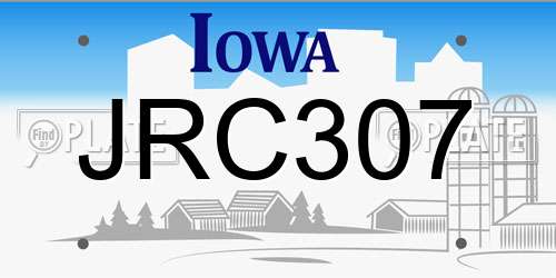 JRC307 Iowa License Plate