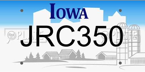 JRC350 Iowa License Plate