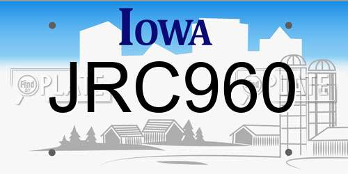 JRC960 Iowa License Plate