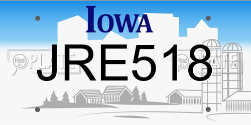 JRE518 Iowa License Plate