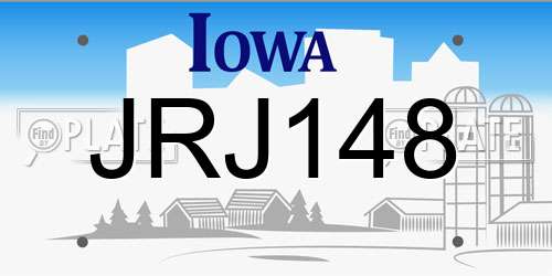 JRJ148 Iowa License Plate