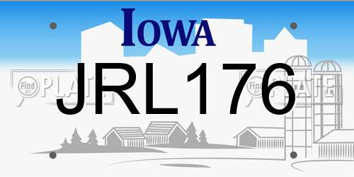 JRL176 Iowa License Plate