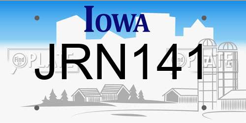 JRN141 Iowa License Plate