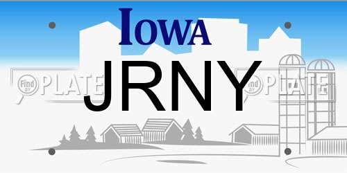 JRNY Iowa License Plate