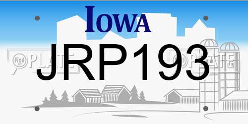 JRP193 Iowa License Plate