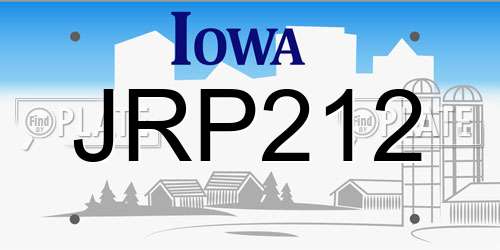 JRP212 Iowa License Plate