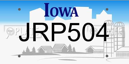 JRP504 Iowa License Plate