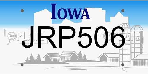 JRP506 Iowa License Plate