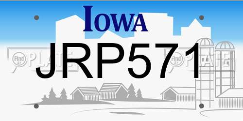 JRP571 Iowa License Plate