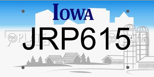 JRP615 Iowa License Plate