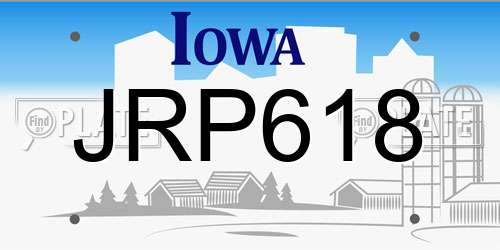 JRP618 Iowa License Plate