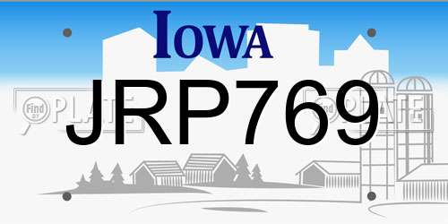 JRP769 Iowa License Plate