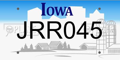 JRR045 Iowa License Plate