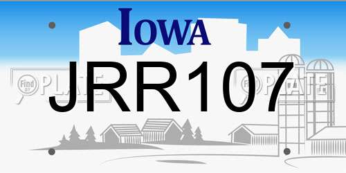 JRR107 Iowa License Plate