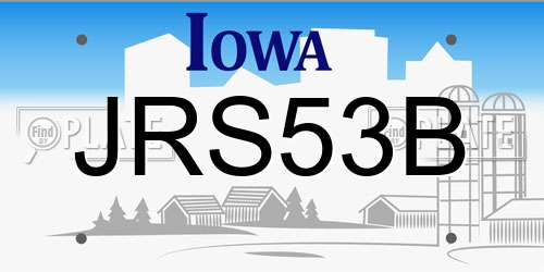 JRS53B Iowa License Plate