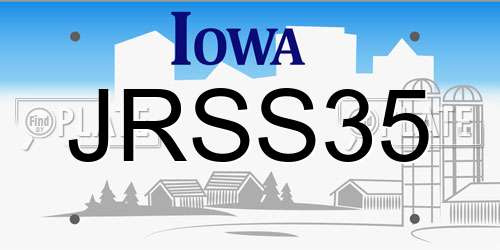 JRSS35 Iowa License Plate