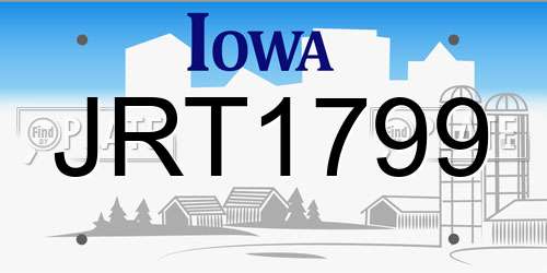 JRT1799 Iowa License Plate