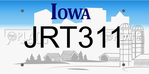 JRT311 Iowa License Plate