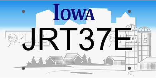 JRT37E Iowa License Plate