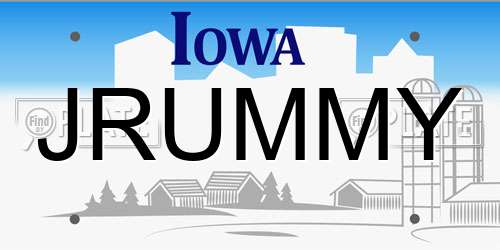 JRUMMY Iowa License Plate