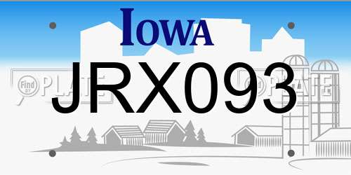 JRX093 Iowa License Plate