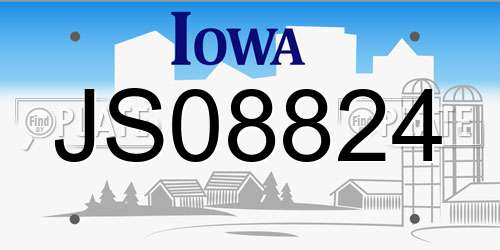 JS08824 Iowa License Plate