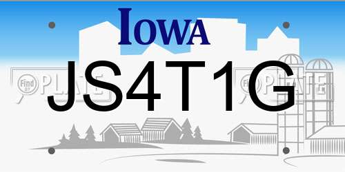 JS4T1G Iowa License Plate