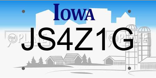 JS4Z1G Iowa License Plate