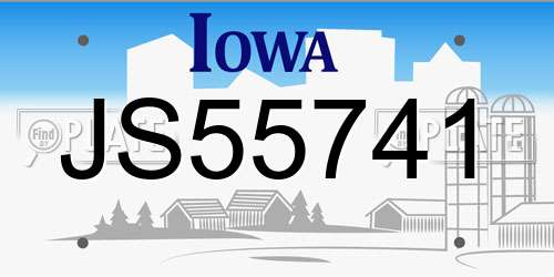 JS55741 Iowa License Plate