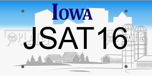 JSAT16 Iowa License Plate