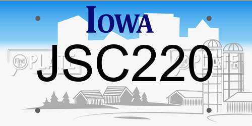 JSC220 Iowa License Plate