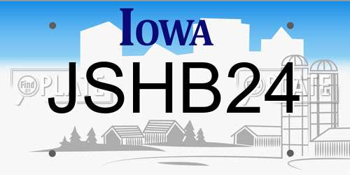 JSHB24 Iowa License Plate