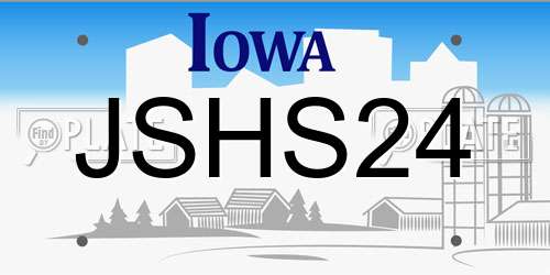 JSHS24 Iowa License Plate