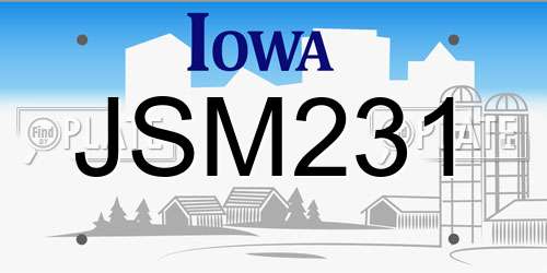 JSM231 Iowa License Plate
