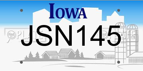 JSN145 Iowa License Plate
