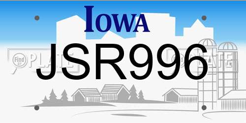 JSR996 Iowa License Plate