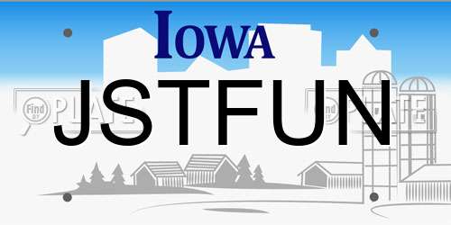 JSTFUN Iowa License Plate