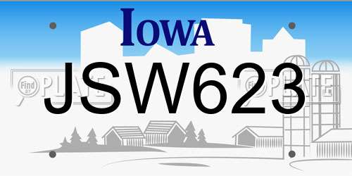 JSW623 Iowa License Plate