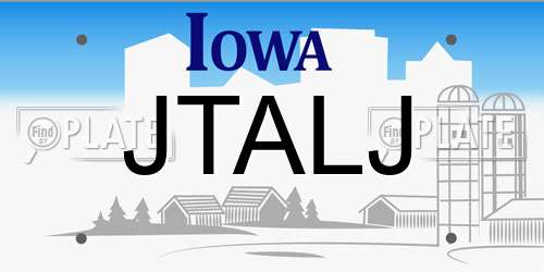 JTALJ Iowa License Plate