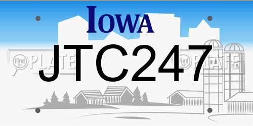 JTC247 Iowa License Plate