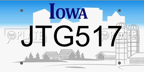 JTG517 Iowa License Plate