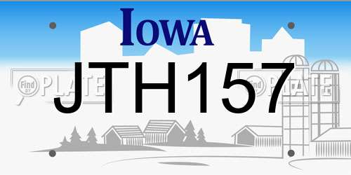 JTH157 Iowa License Plate