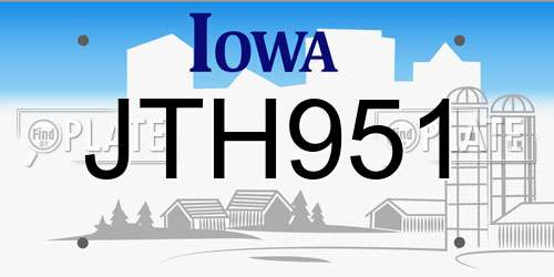 JTH951 Iowa License Plate