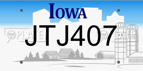 JTJ407 Iowa License Plate