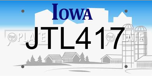 JTL417 Iowa License Plate